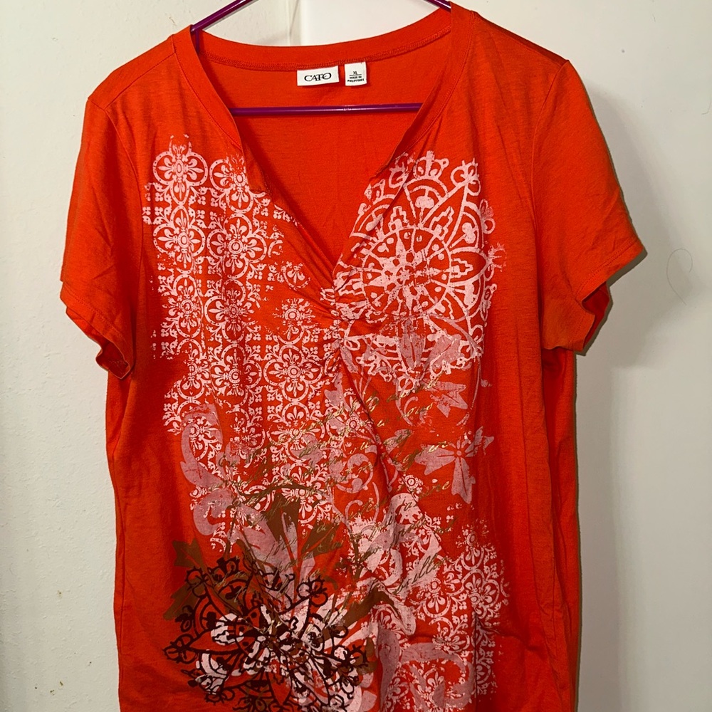 Cato Orange Short Sleeve Graphic Tee